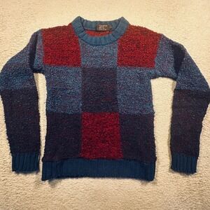 Vintage Horizon Color Block Sweater Womens M Acrylic Crewneck Fits like Small‎
